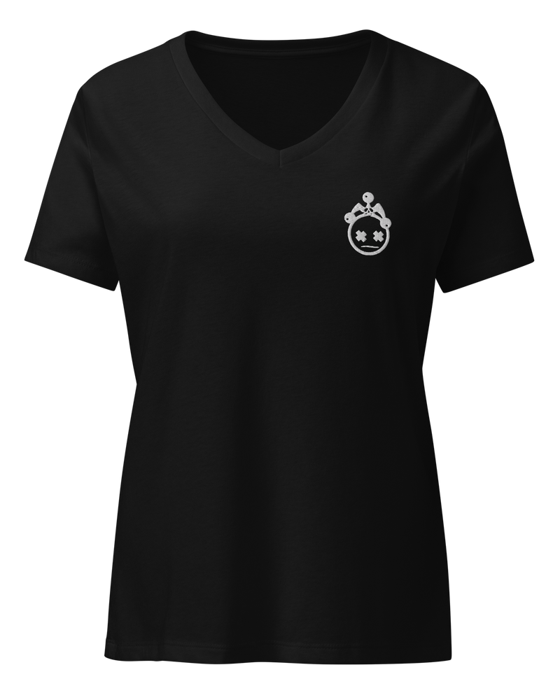 Embroidered Ladies V-neck T-shirt