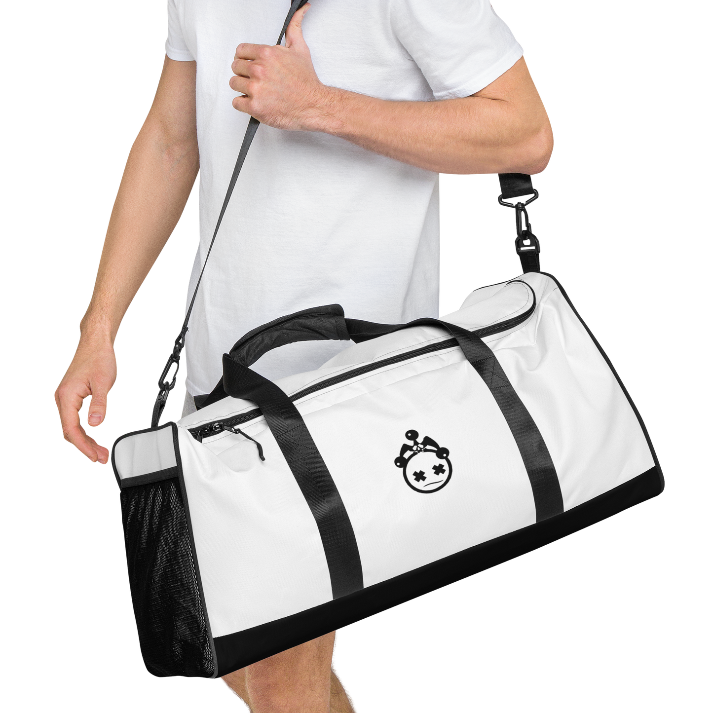White Jester Head Duffle Bag