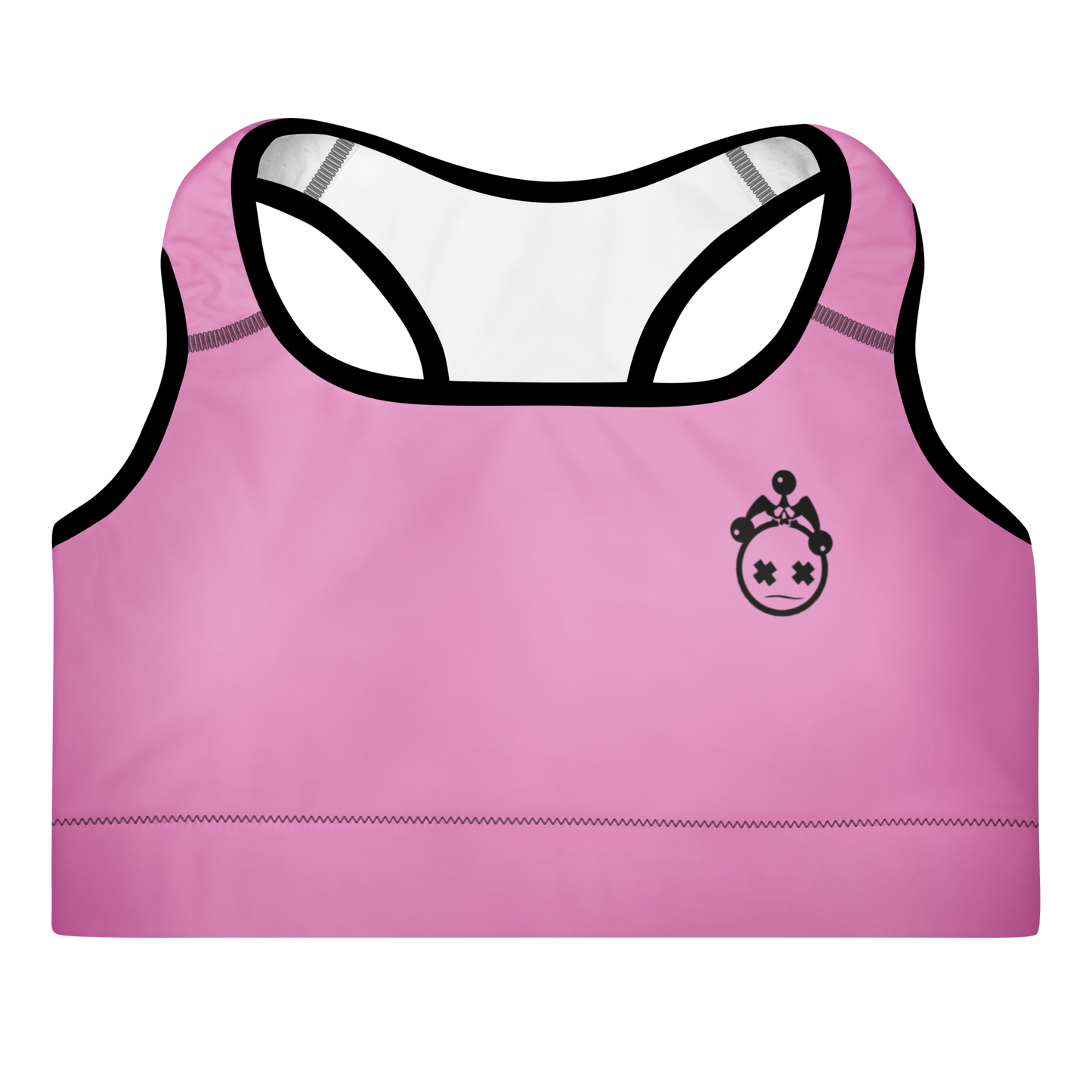 Pink & Black Jester Padded Sports Bra