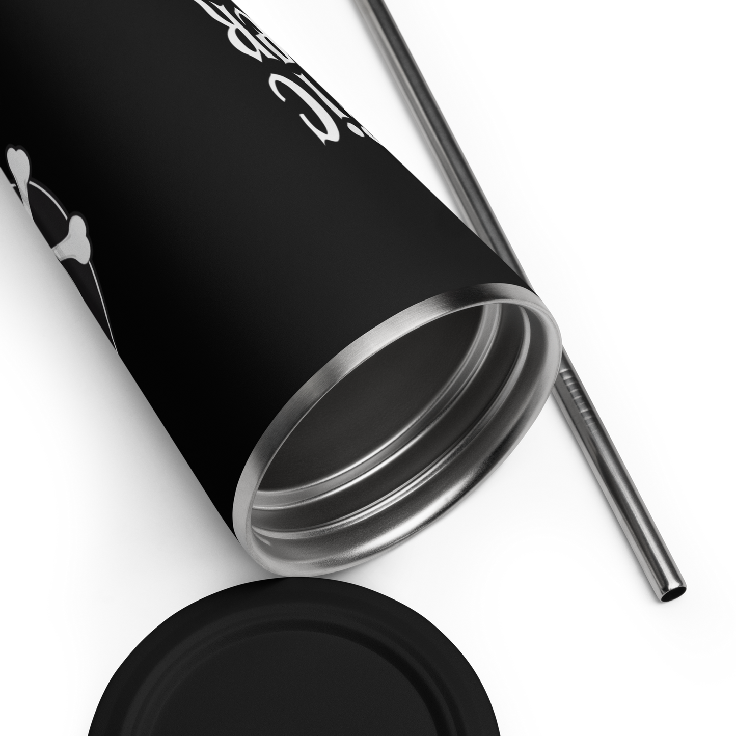 Skull & Bones/Hardcore Logo Tumbler With Straw