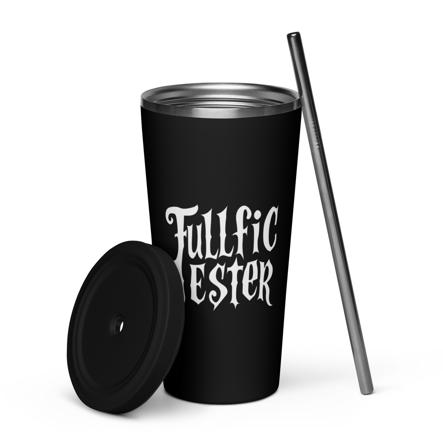 Skull & Bones/Hardcore Logo Tumbler With Straw