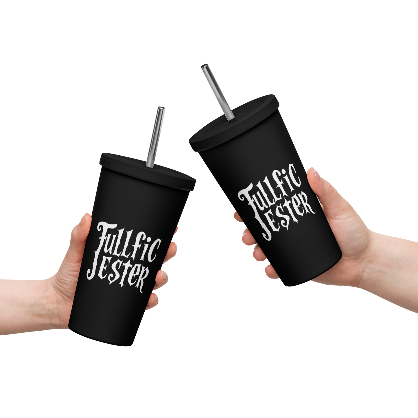 Skull & Bones/Hardcore Logo Tumbler With Straw