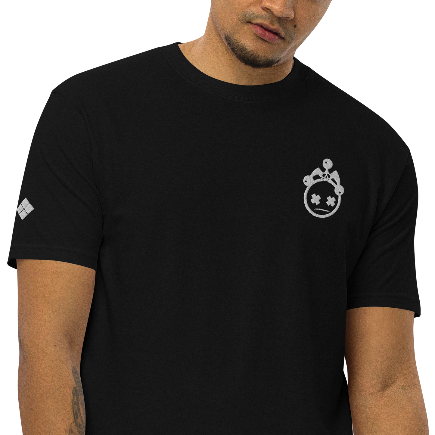 Embroidered Jester Head and Diamonds Icon Tee