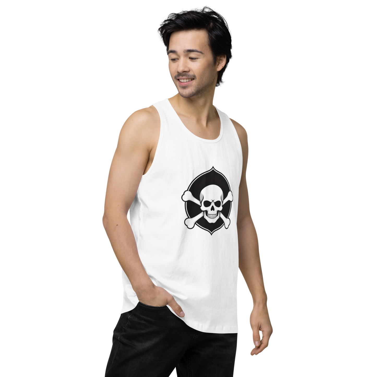 Skull & Bones (White) Premium Tank Top