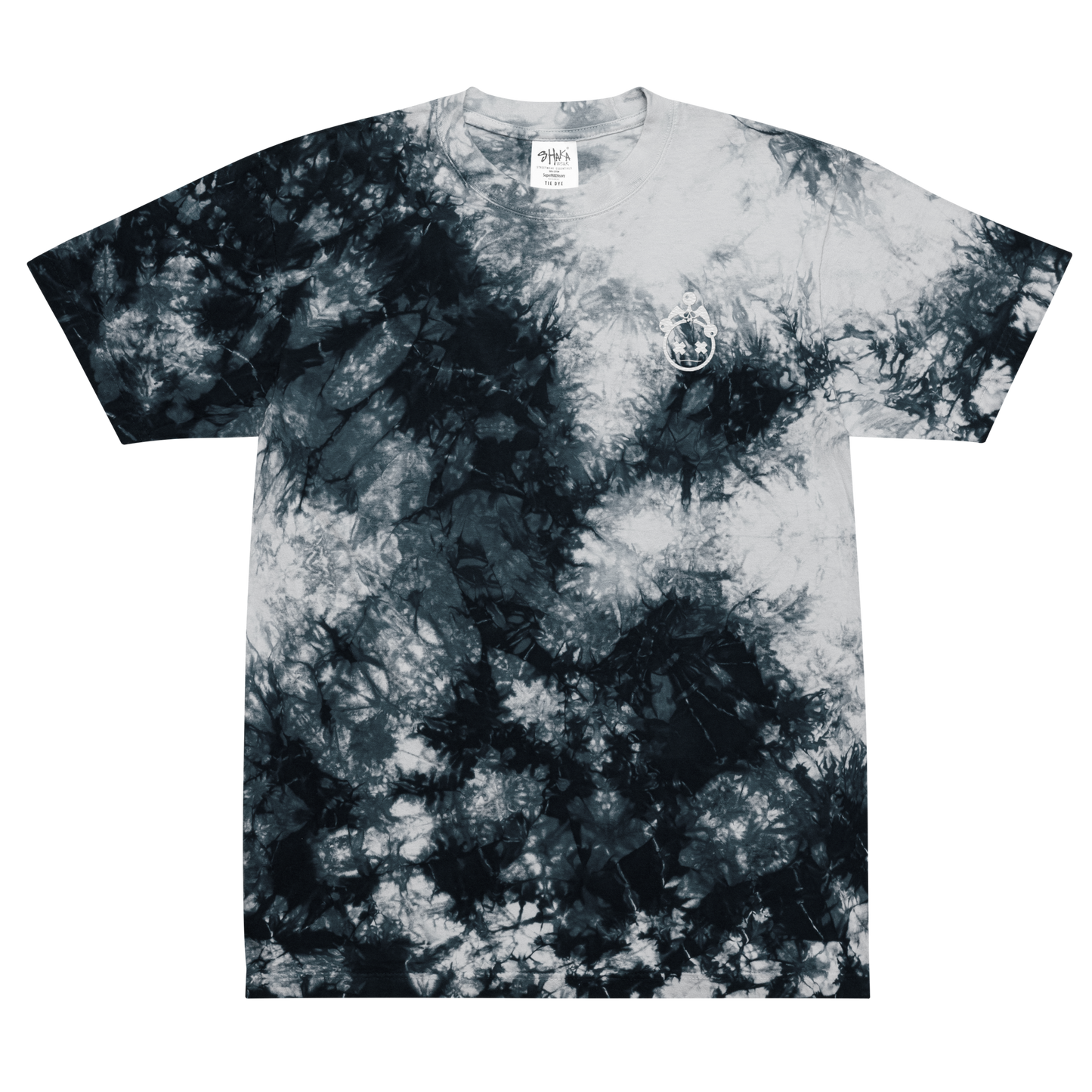 Embroidered Jester Head Oversized Tie-Dye T-shirt