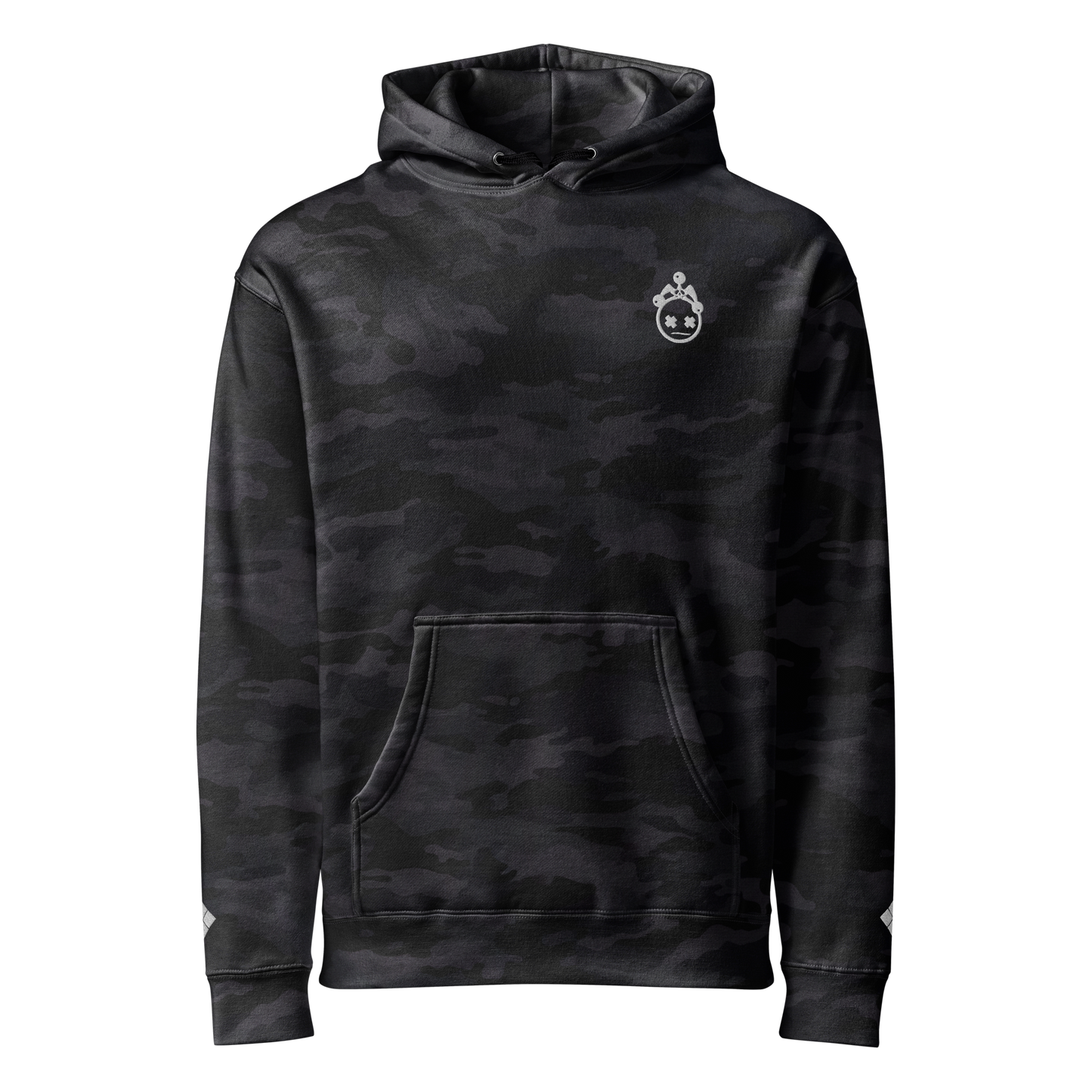 Embroidered Black Camo Heavyweight Hoodie