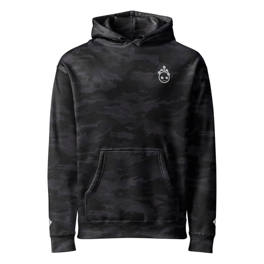 Embroidered Black Camo Heavyweight Hoodie