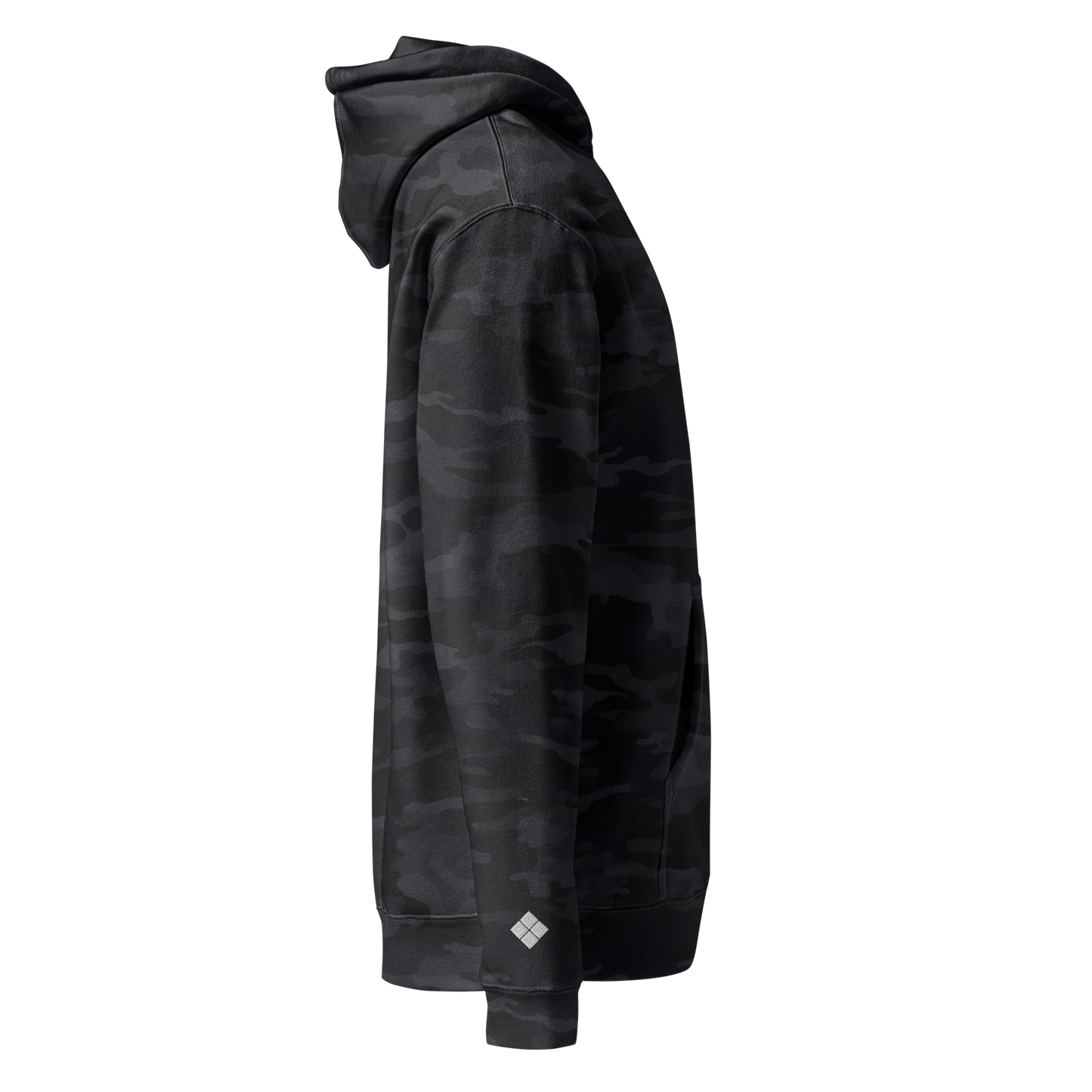 Embroidered Black Camo Heavyweight Hoodie