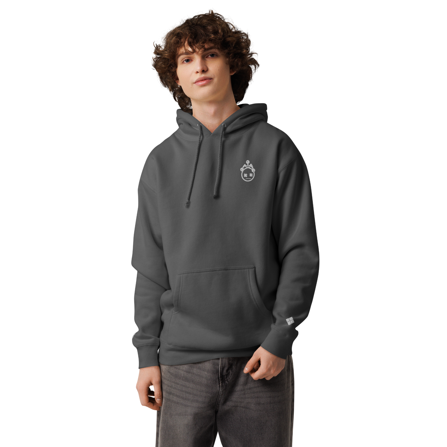 Embroidered Black Camo Heavyweight Hoodie
