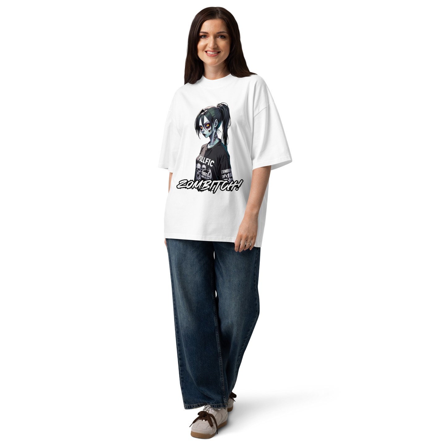 "Zombitch" Oversized High Neck T-shirt