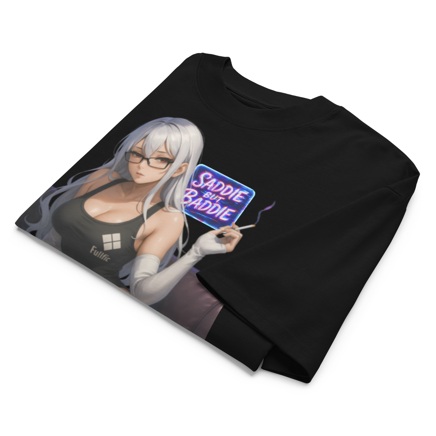 "Saddie But Baddie" Oversized High Neck T-shirt