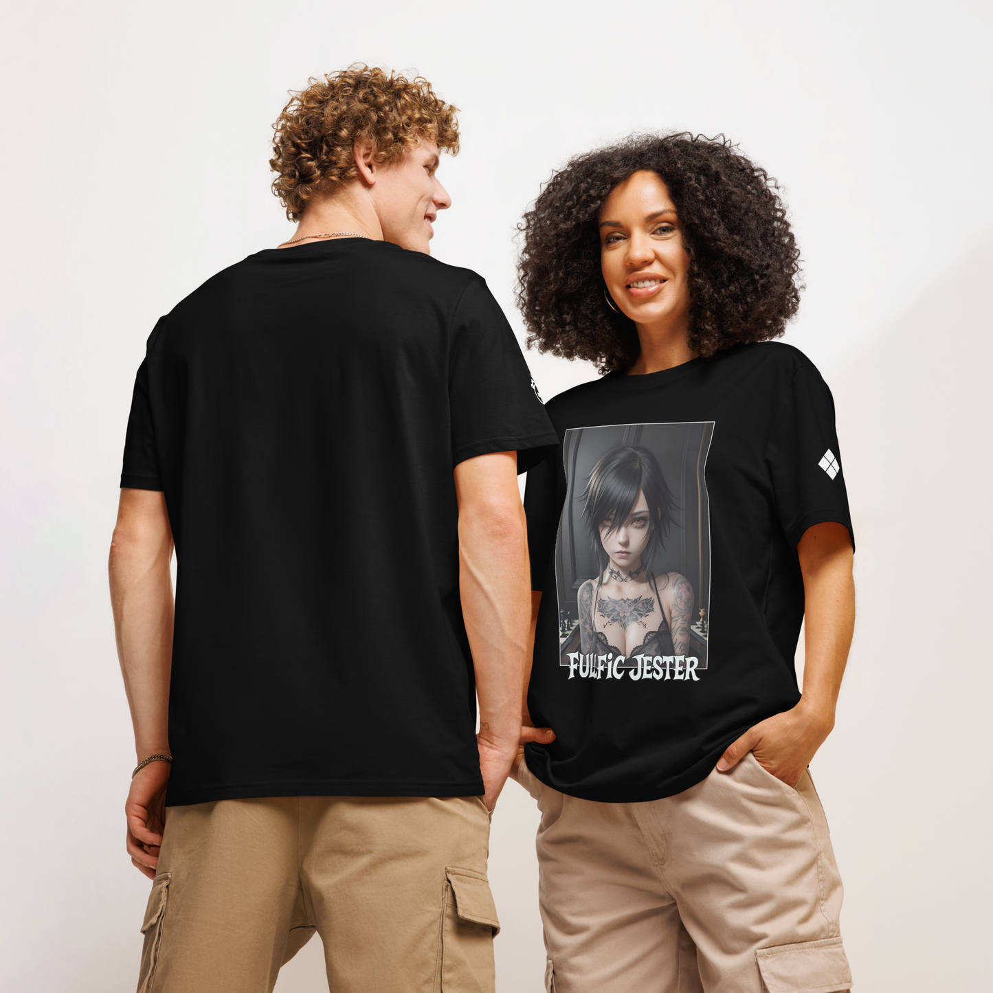 "High-Def Goth Baddie" Ribbed Neck T-shirt