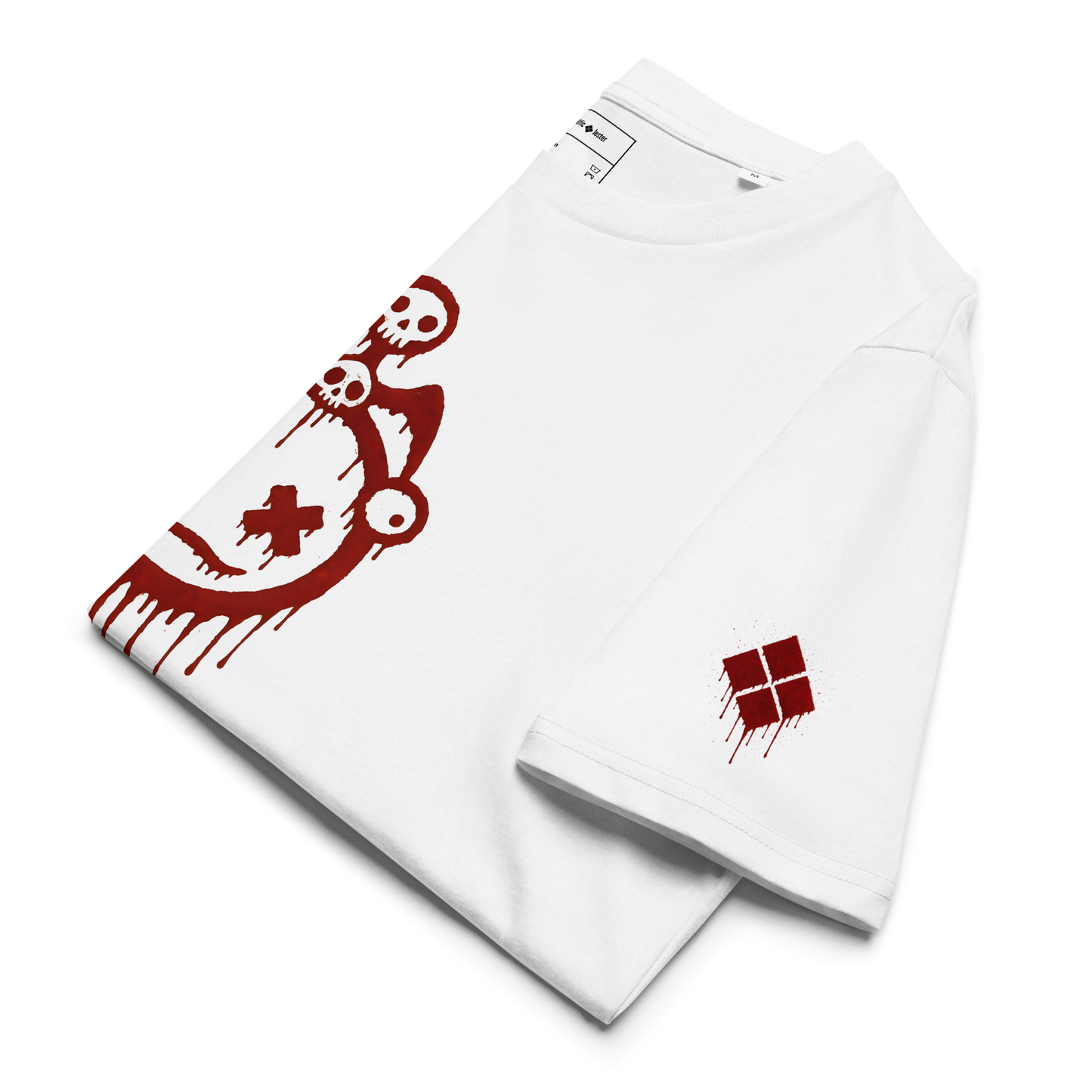 Blood Drip Ribbed Neck T-shirt