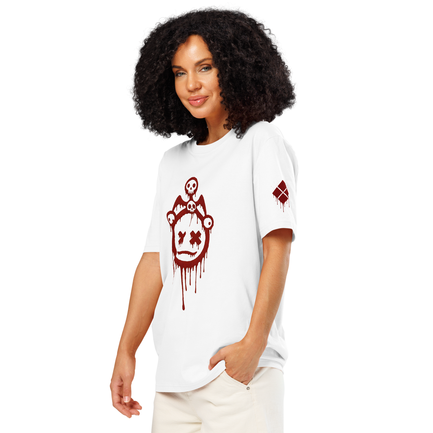Blood Drip Ribbed Neck T-shirt