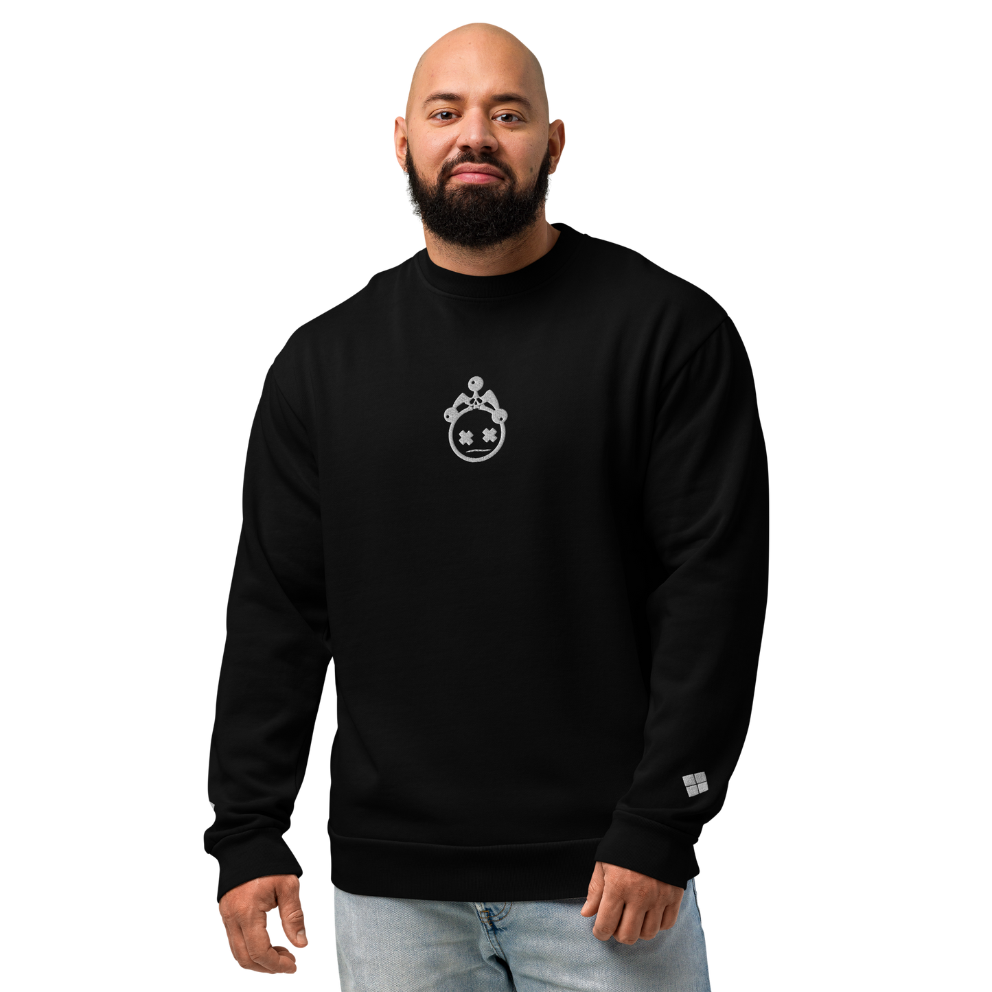Embroidered Jester Head Urban Sweatshirt (Centered)