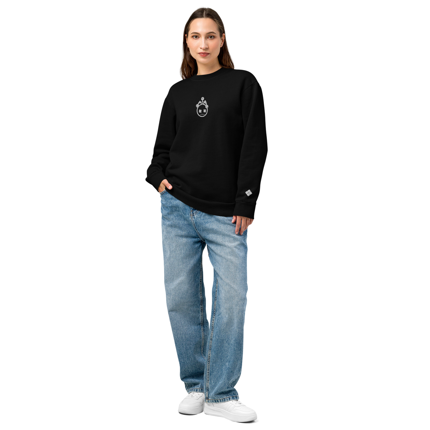 Embroidered Jester Head Urban Sweatshirt (Centered)