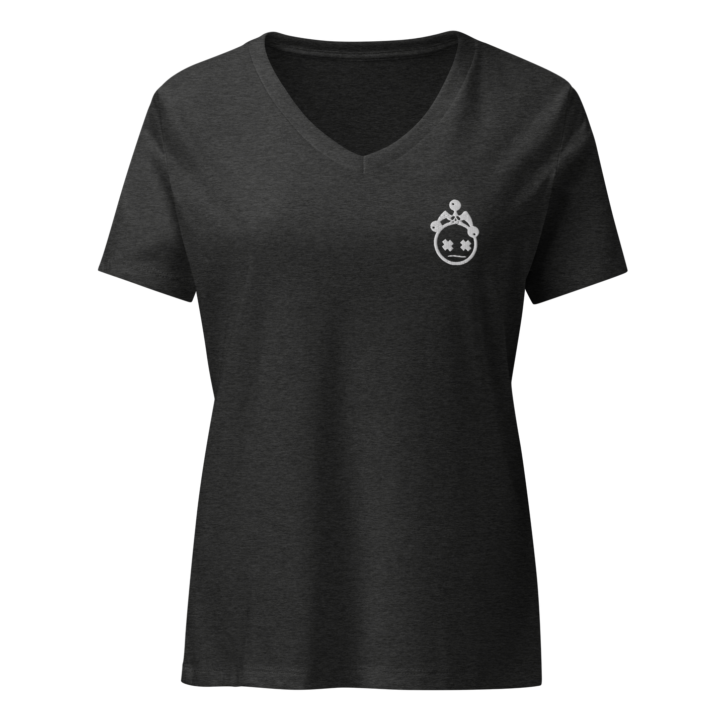 Embroidered Ladies V-neck T-shirt