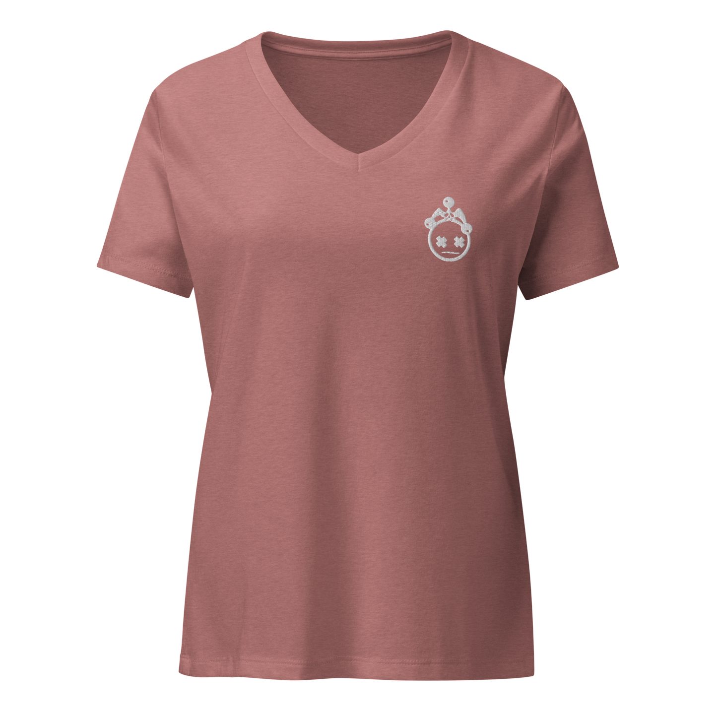 Embroidered Ladies V-neck T-shirt