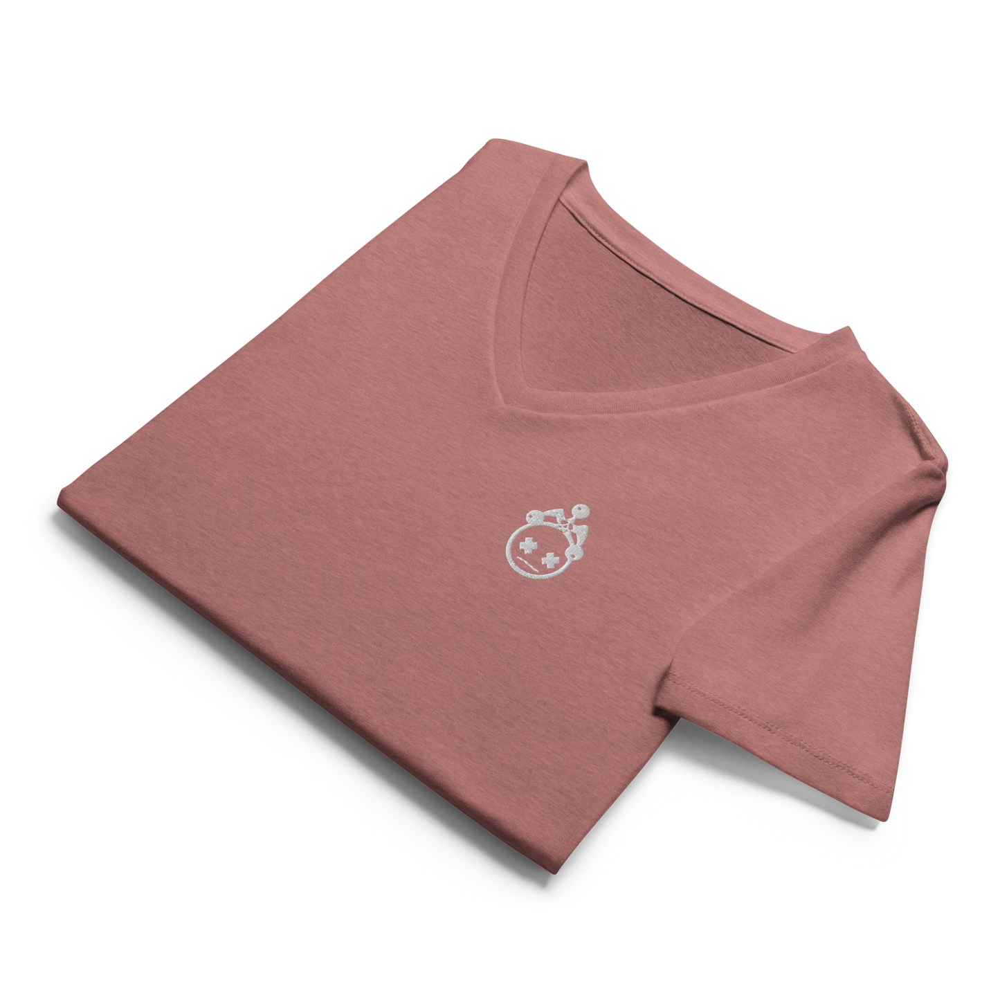 Embroidered Ladies V-neck T-shirt
