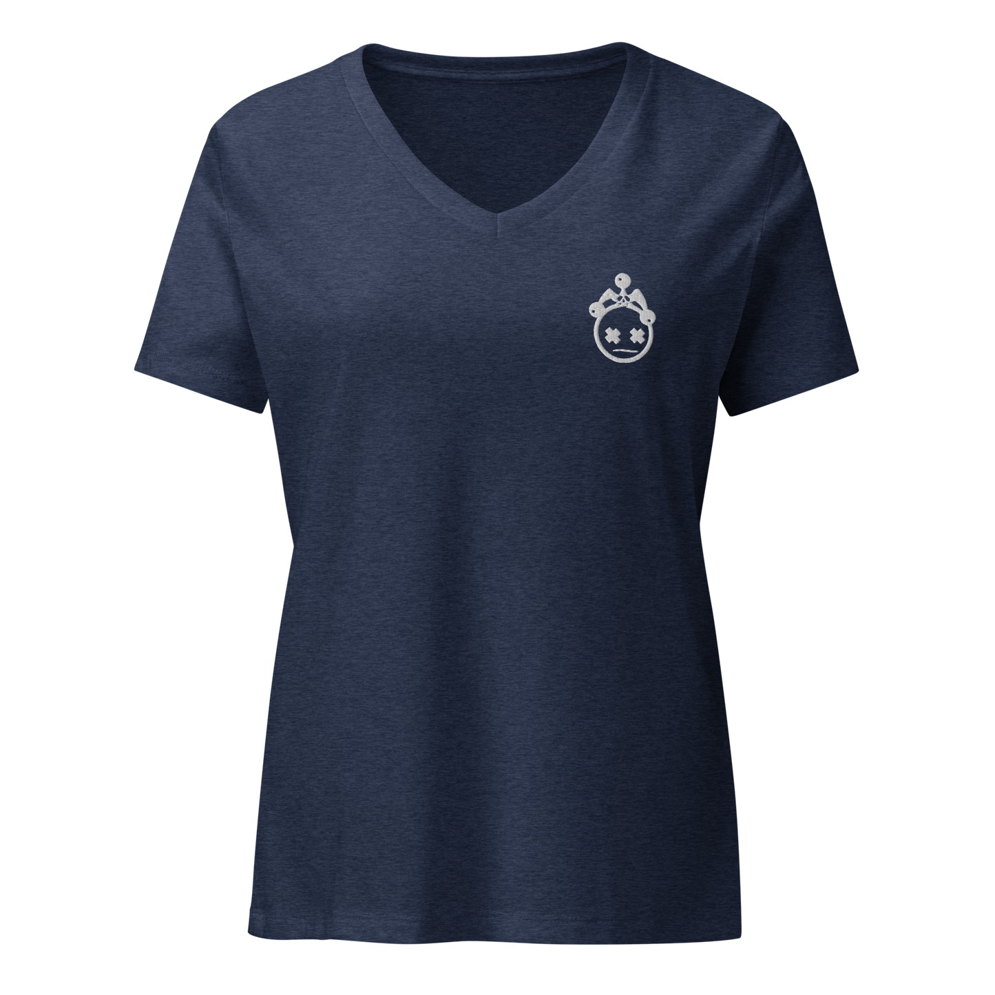 Embroidered Ladies V-neck T-shirt