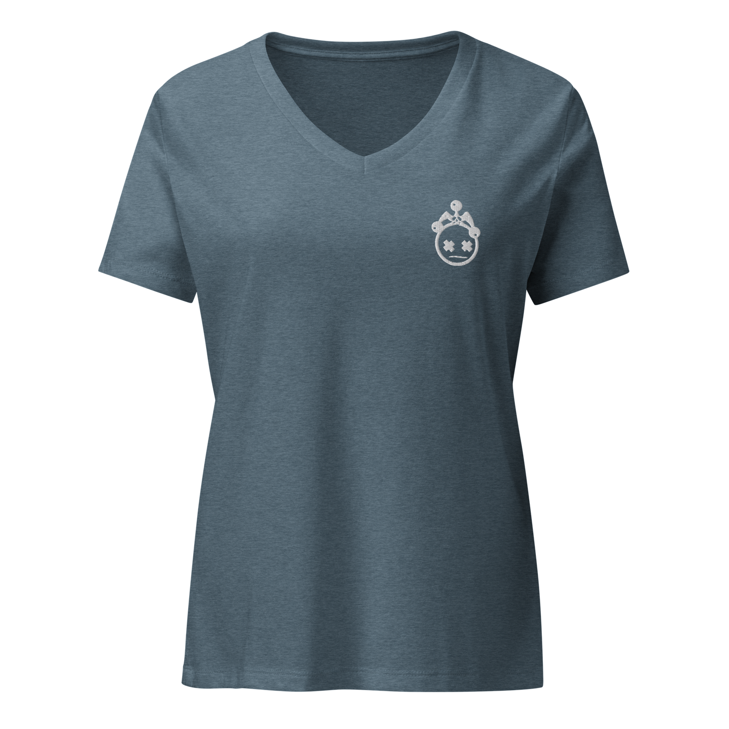 Embroidered Ladies V-neck T-shirt