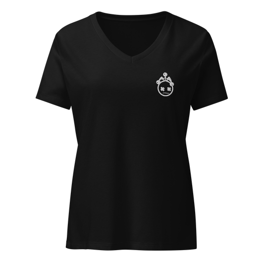 Embroidered Ladies V-neck T-shirt