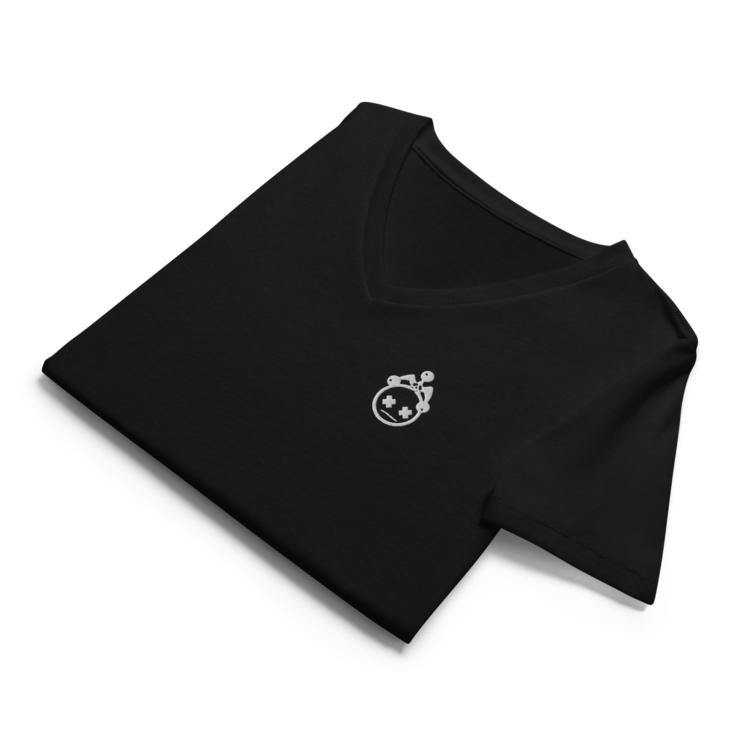 Embroidered Ladies V-neck T-shirt
